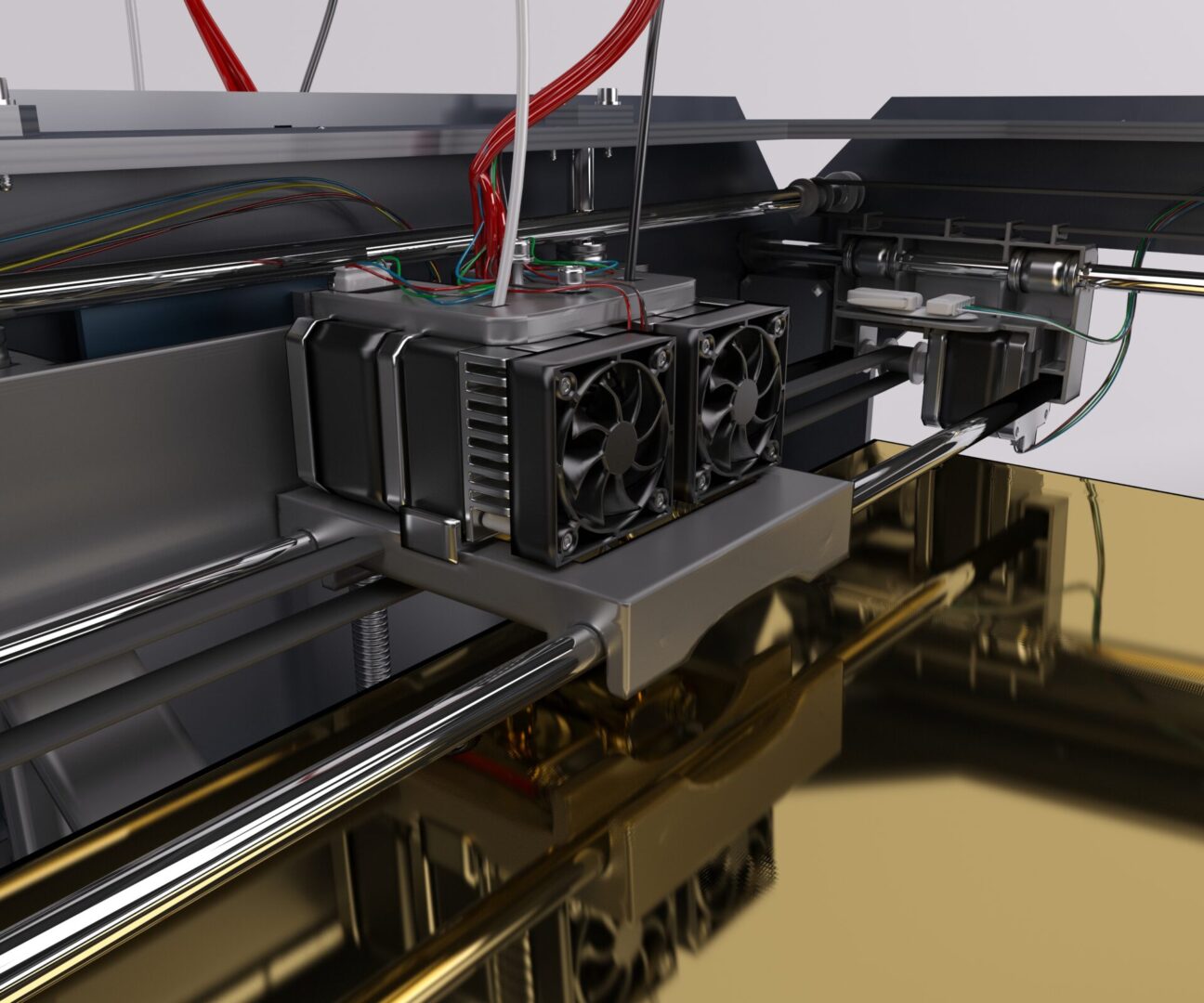 3D Render of 3 Dimensional  Printer